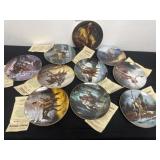 10 collector plates mystic warrior with COA
