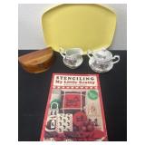 Vintage My little Scotty, plate and wood box with