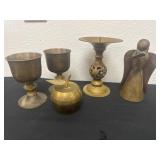 2 brass cup with brass cable and angle candle