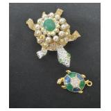 Turtle broach and necklace pendant