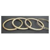 3 bracelets with 1 sterling silver marked