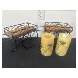 Two 6ï¿½ candles with 2  Vintage Flower Cart Big