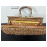 Hand made wicker basket purse
