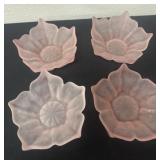4 glass Pink lotus bowls 6ï¿½