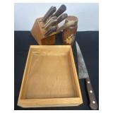 Knife block, wood box and wood jar with giant