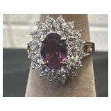 Vintage Costume Oval-cut amethyst cluster