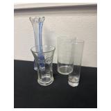 3 glass vases with Coca Cola glass