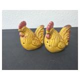 3ï¿½ Roosters Salt & Pepper Shakers. marked Japan