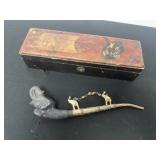 VINTAGE LARGE CLAY ELEPHANT HEAD TOBACCO