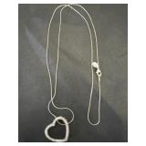 Vintage cookie floating heart necklace