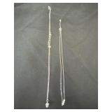 Silver S. Steel Pearl Necklace S925