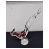 Vintage Murano art glass pheasant or roadrunner