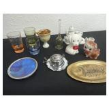 Mini tea set with figurines,shot glasses and