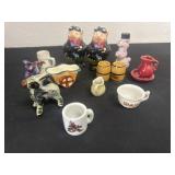 2 salt and pepper sets, donkey and cart with