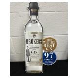 24x11 Metal Brokers Gin Bottle Sign