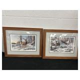 Two 16x20 Framed Signed Deer Prints
