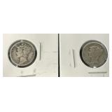 Two 1928-S Mercury Dimes
