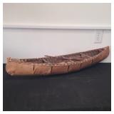 Tree bark canoe decor