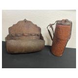 Leather pouch and leather thermos holder