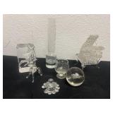 Group of misc glass figurines and vases
