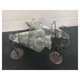 2 glass and metal vases 13ï¿½