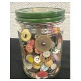 5ï¿½ glass jar of buttons