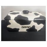 Ceramic cow print bread box