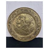 Brass wall plaque decor 25in