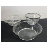 3 glass bowls