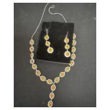 Women's Water Drop-shaped Rhinestone Jewelry Set