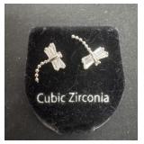 Cz dragon fly earrings