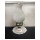 Vintage Hobnail Style White Milk Glass Table Lamp