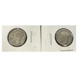 Two 1941S Mercury Dimes