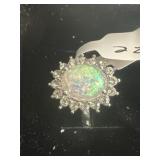 Size 9 non-tarnish silver plate a ring with lab