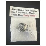 Silver pleaded non-tarnished size 7 adjustable