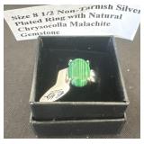 Size 8 1/2 non-tarnish silver plated ring with