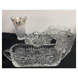Group of crystal bowls vases and more
