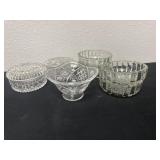 Group of glass and crystals bowls.