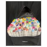 New 120pc fabric dual tip markers with case