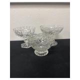 3 crystal pedestal bowls
