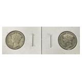 1939-S and 1939-D Mercury Dimes