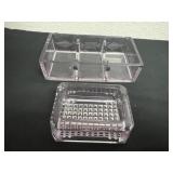 Vintage Victor Glass Salt Cellar engraved glass