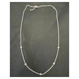 Silver Toned Bezel-Set Crystal Accents