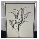 Framed Signed Print Canvas Floral Artwork 22x18