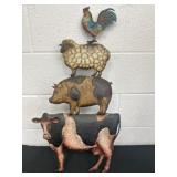 28in Cow Pig Sheep Chicken Sign Decor