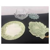 8ï¿½ leaf dish with floral plates and candle holder