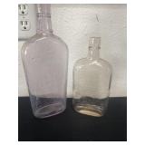 2 antique whiskey bottle embossed