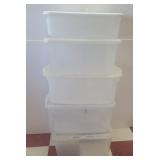Five totes with lids