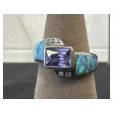 Vintage Silver Amethyst Ring Size 7 Marked 925