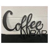 Coffee Bar Black Decor Metal Sign 16x25